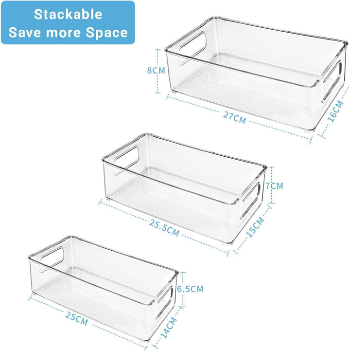 Diwoker Kühlschrank Organizer Stapelbar, Aufbewahrungsbox Küche Organizer, Speisekammer Vorratsbehäl