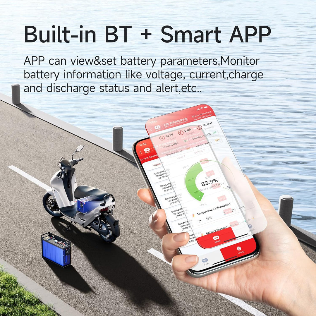 DALY BMS 30A 4S-8S 12V-24V - Smart integrierte Bluetooth Überwachung Lithium Batterieschutz LiFePO4