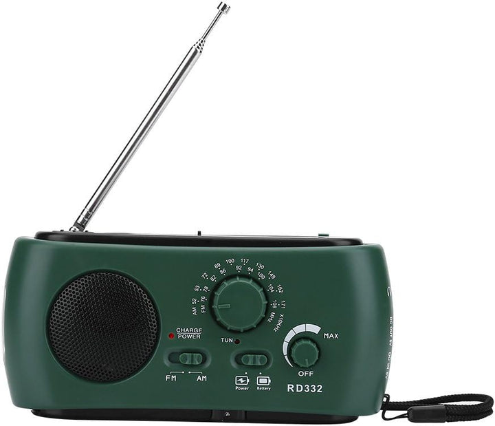 Kurbel Radio Taschenlampe,Tragbare Notradio Solar Power Wiederaufladbare Handkurbel FM/AM Radio 3 LE