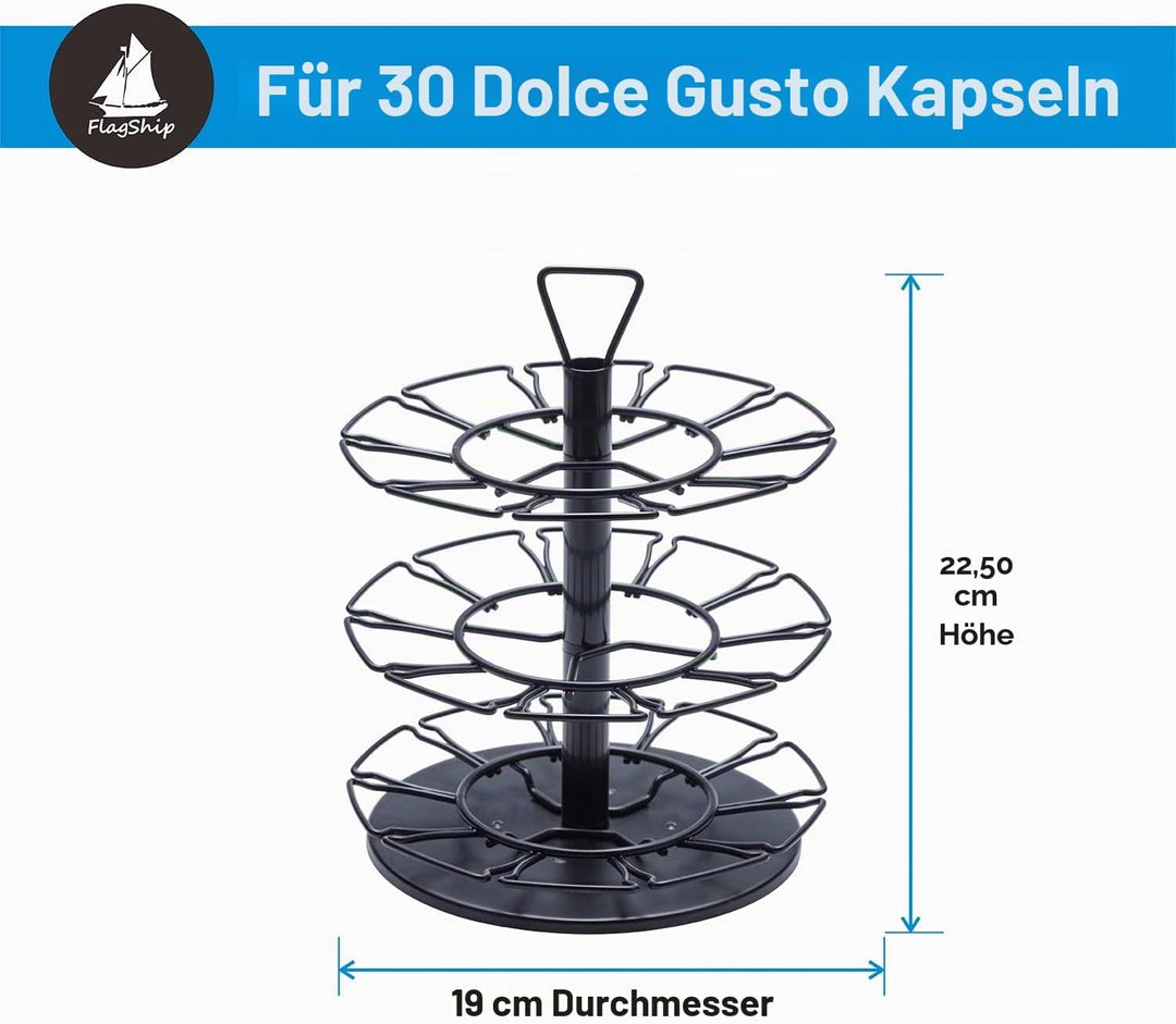 Flagship Kaffeekapselhalter Karussell 3 Ebenen für Dolce Gusto Kapselhalter Metall DIY Installieren