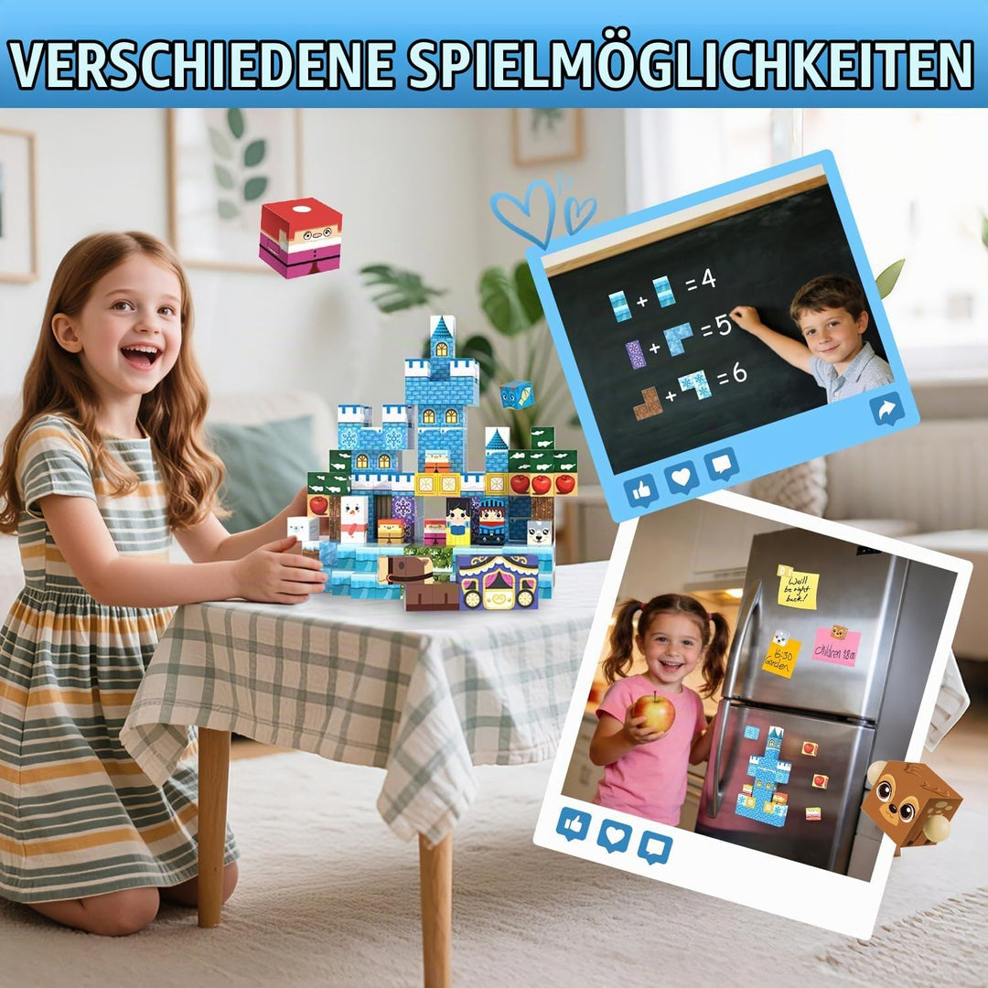 Magnetische Bausteine 200 PCS, Magnetbausteine Kinder ab 3 Jahre, Magnetic Building Blocks für Junge