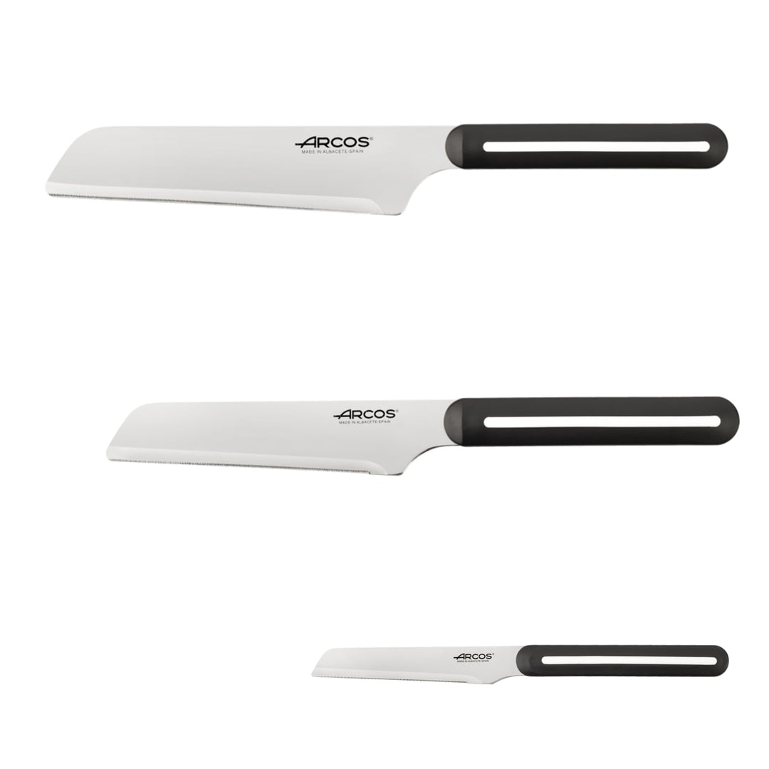 Arcos Küchenmesser Set 3-teilig - Microdentierte Klinge für präzisen Schnitt - Ergonomischer Griff -