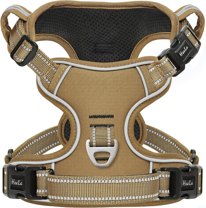 HEELE Hundegeschirr, Hundegeschirr für Grosse Hunde, Freigabe am Hals, Vorderseite Rückseite Clips H