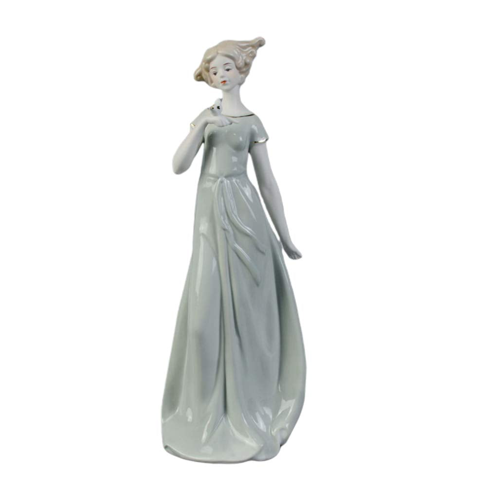 BESPORTBLE Keramik Mädchen Statue Elegante Porzellan Dame Figur Skulptur Tisch Ornament Kuchen Toppe
