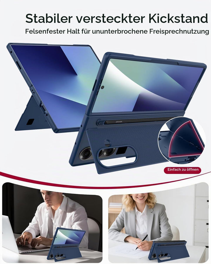 Miimall Kompatibel mit Samsung Galaxy Z Fold 7 Hülle mit S-Pen &amp; Stifthalter, [HD Displayschutz] Ult