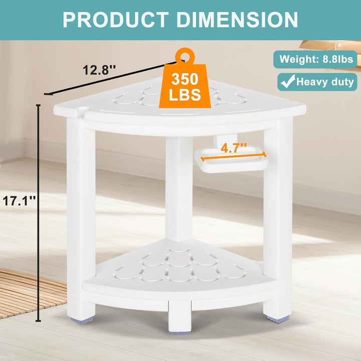 NALONE Duschhocker, HDPE Badhocker modern Design 2-Tier badezimmerhocker mit rutschfesten Fusspolste