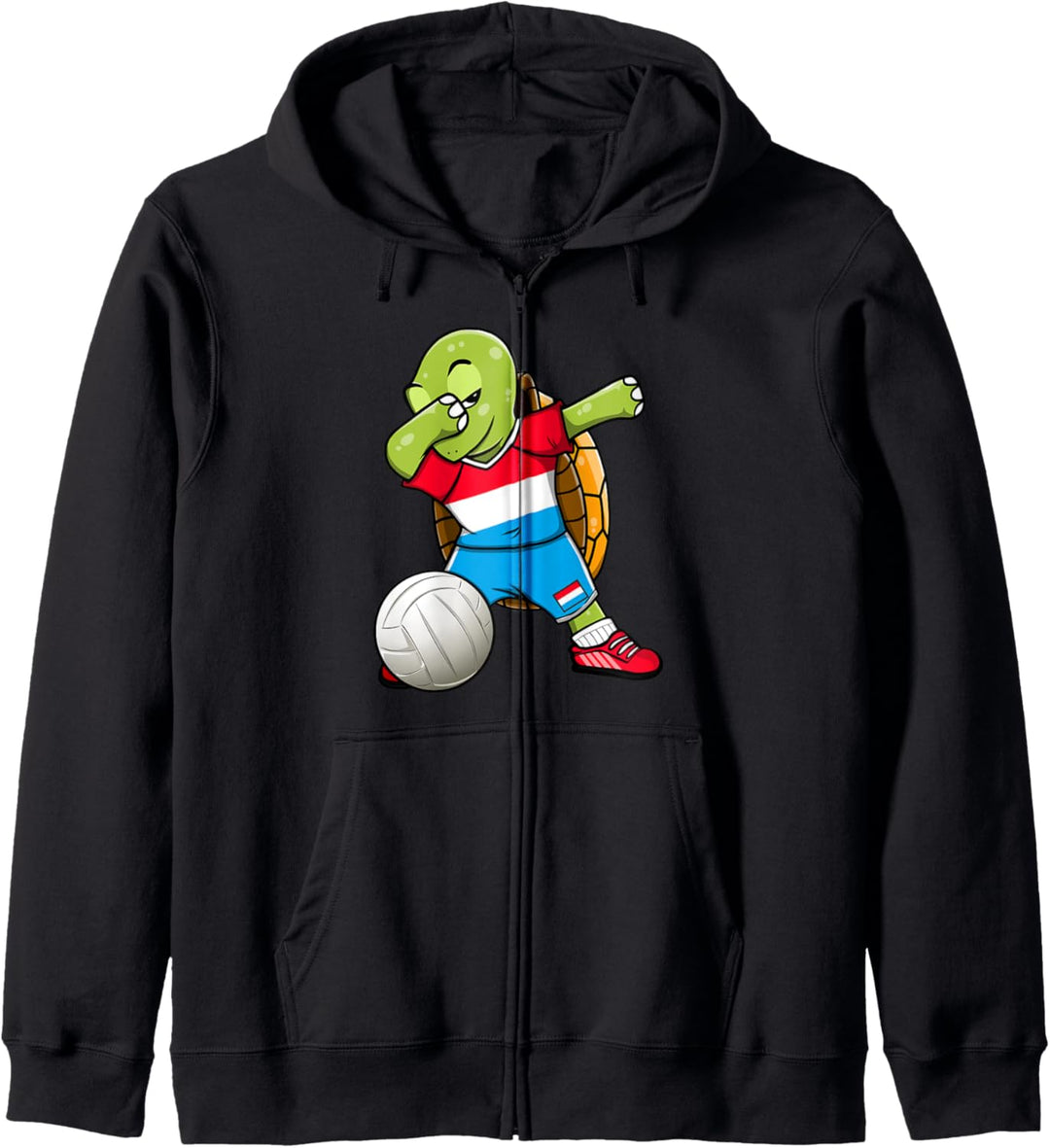 Dabbing Schildkröte Luxemburg Volleyball Luxemburg Flagge Kapuzenjacke