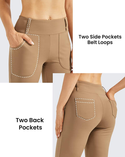 G4Free Thermo Bootcut Yogahose Winter Gefüttert Fleecehose Warme Leggings Schlaghose Stretch mit 4 T