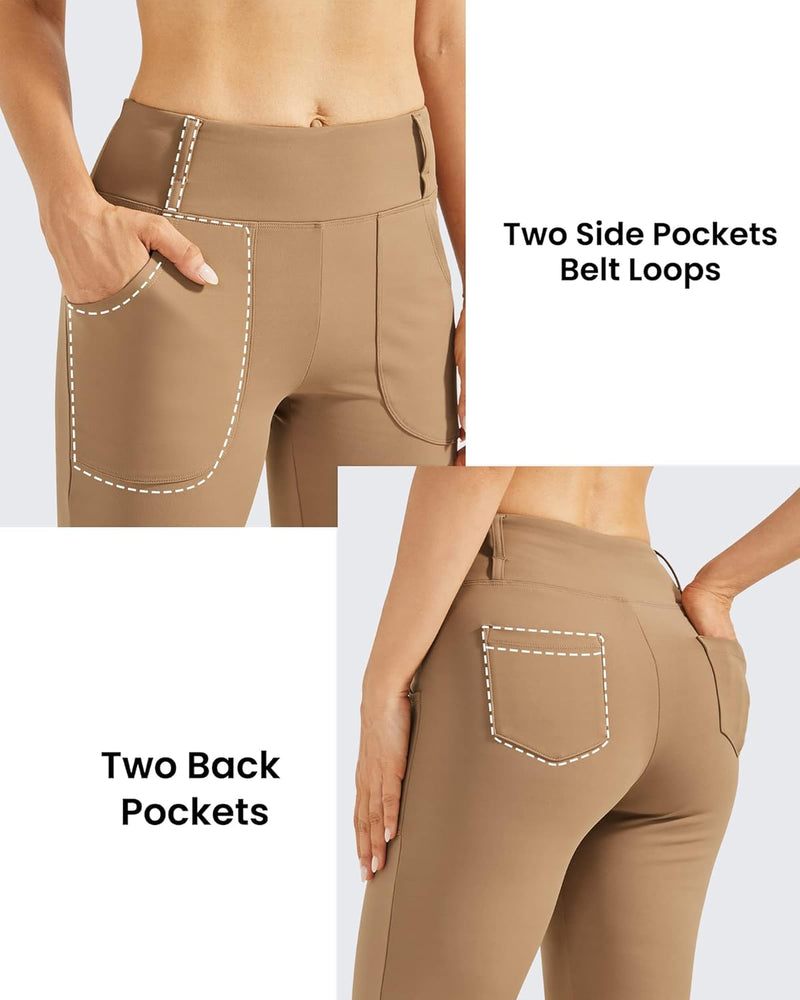 G4Free Thermo Bootcut Yogahose Winter Gefüttert Fleecehose Warme Leggings Schlaghose Stretch mit 4 T