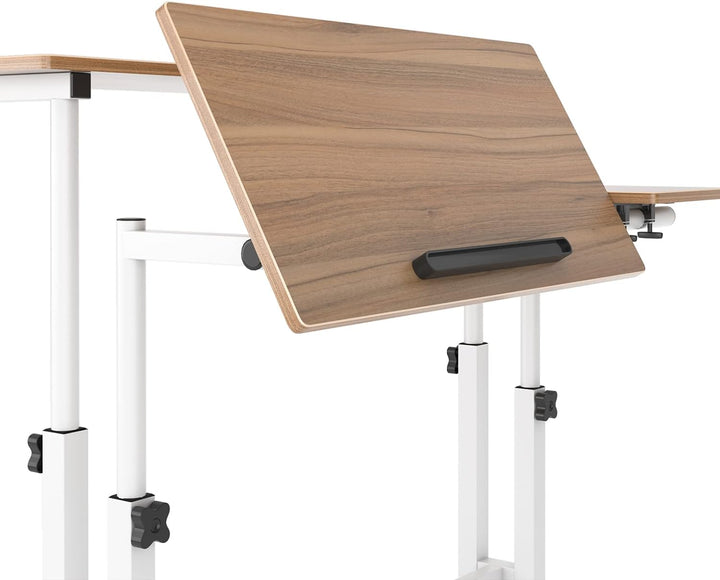 DlandHome Stehpult Laptoptisch Höhenverstellbar mit Rollen Büro Stehtisch Beistelltisch Betttisch au