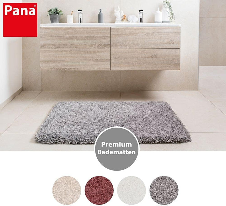PANA® Vienna Premium Badematte • Hochflor Badvorleger • WC-Teppich mit Ausschnitt • Rutschfester und