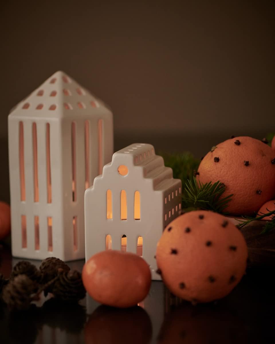 Kähler Lichthaus Manor Urbania Sammlerobjekt dänisches Design, Weiss 17 x 8 cm Weiss, 17 x 8 cm Weis