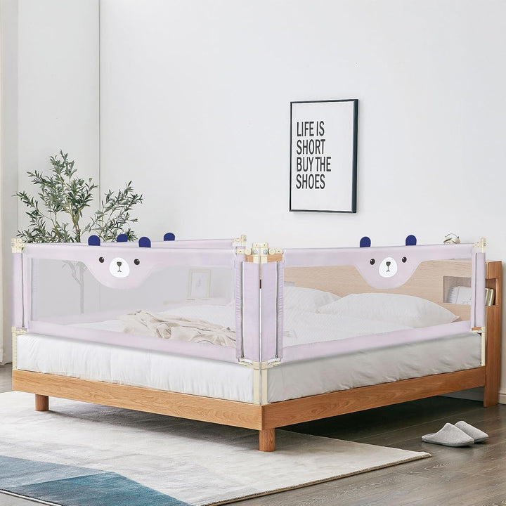 XDAILUYYDS Baby Bettgitter，Vertikaler Hebebettzaun，Kinderbettschutzgitter ，Bettschutzgitter Rausfall