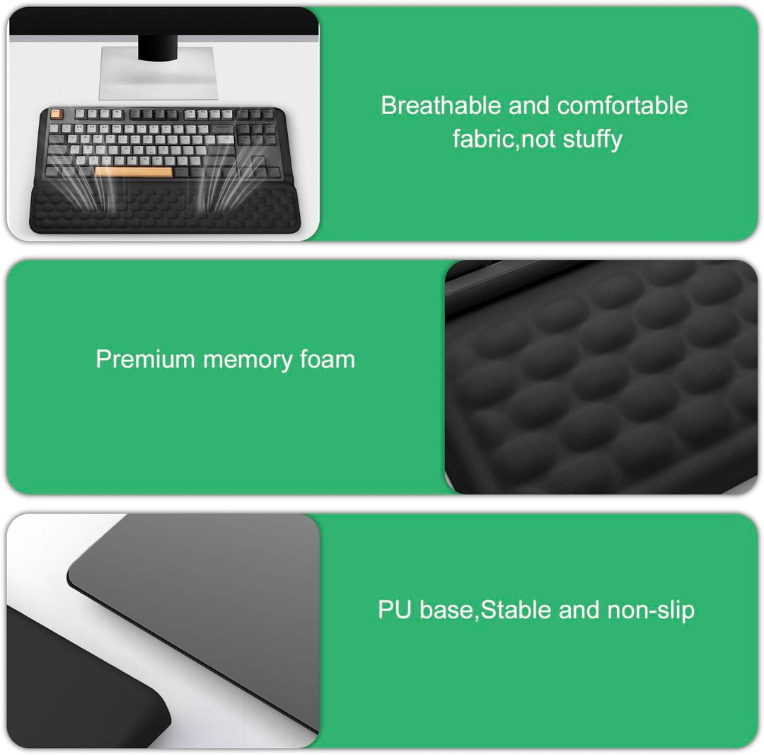 Tastatur-Handgelenkauflage mit Ständer, 2-in-1-Tastatur-Handgelenkstütze, weiche Memory-Schaum-Tasta