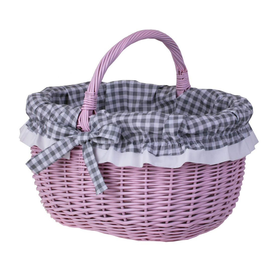 Einkaufskorb Weide Geflochtener Korb mit Henkel Aufbewahrungskorb Leicht Picknickkorb Geschenkkorb L