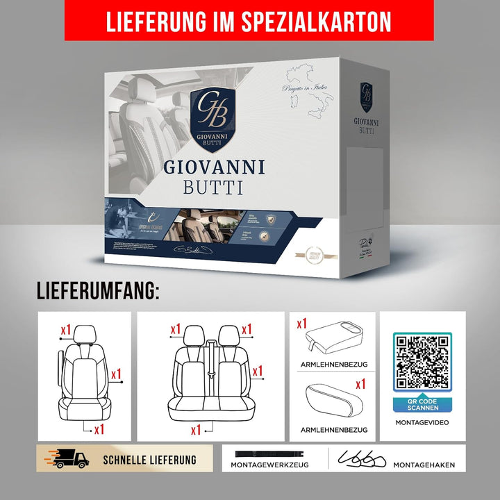 Autositzbezüge Universal 2+1 für FIAT Ducato, Peugeot Boxer, Citroen Jumper (2014-2026) Opel Movano