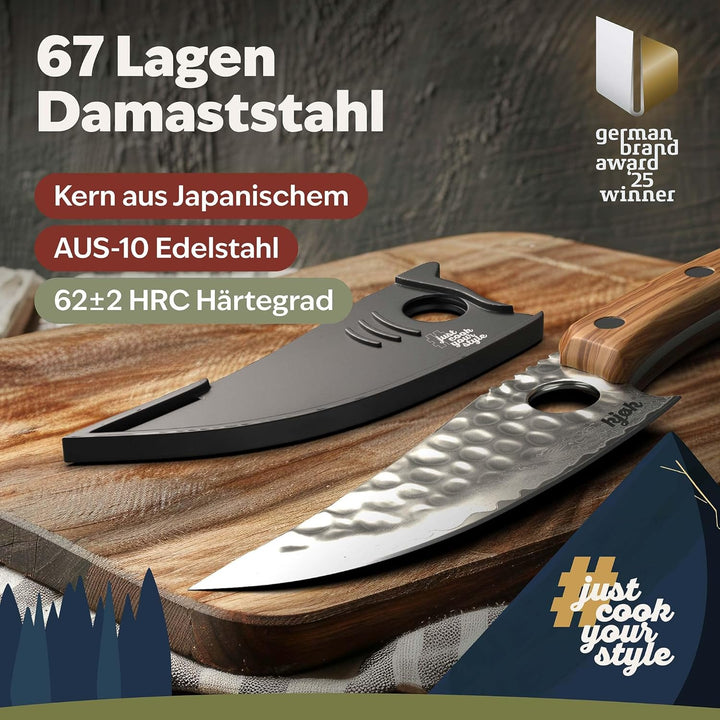 kjøk Premium 67 Schichten Damastmesser 62±2 HRC japanischer AUS-10 Stahl Kern Kochmesser mit Loch Da