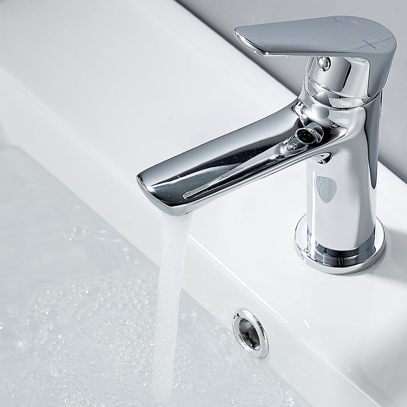 BELZ Wasserhahn Bad, Waschtischarmatur mit Ablaufgarnitur, Waschbecken Armaturen, Armatur Badezimmer