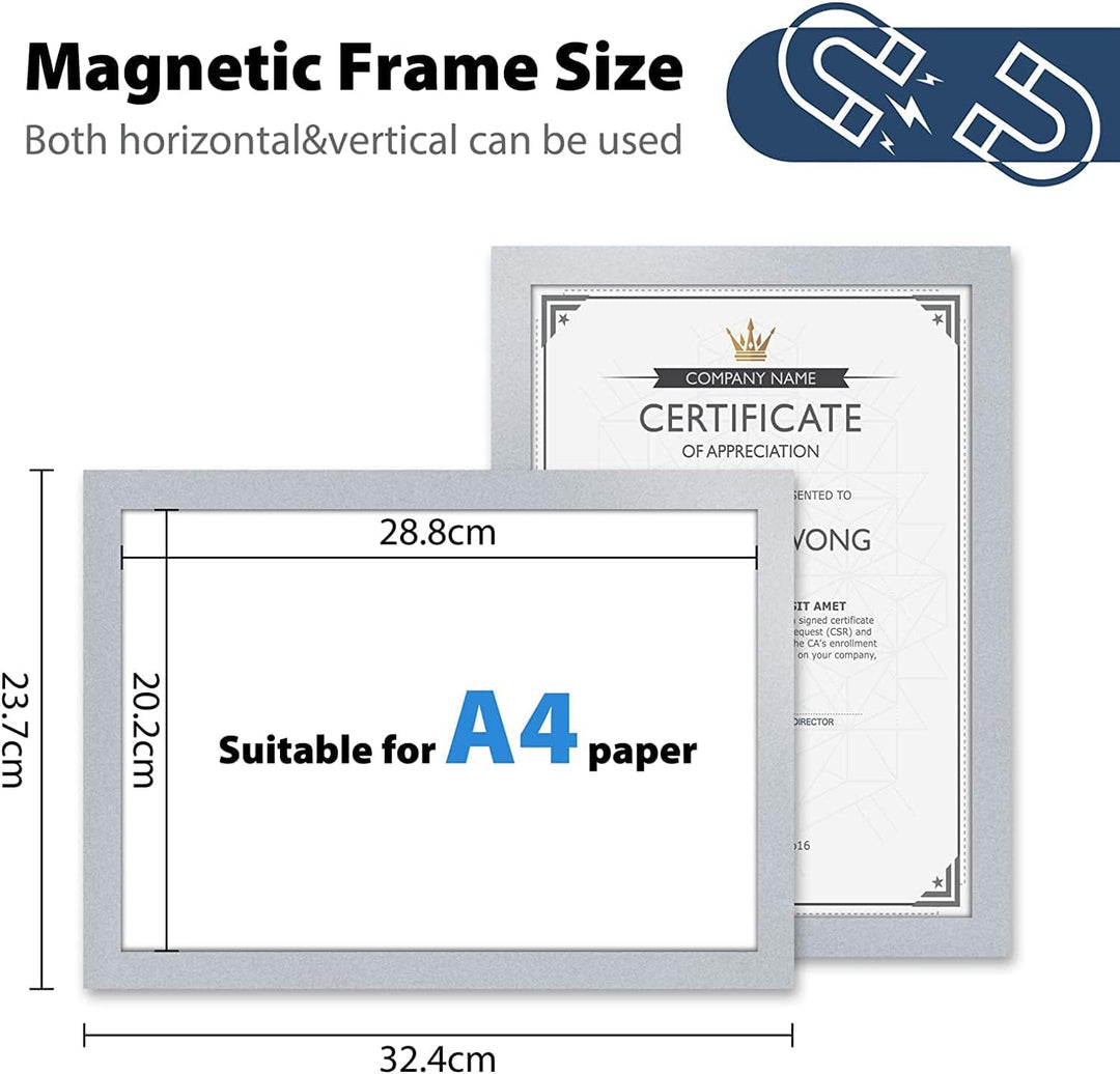 VAIIGO Magnetrahmen Info-Rahmen Selbstklebend mit Magnetverschluss für Informationsrahmen DIN A4 For
