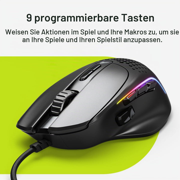 GLORIOUS Model I 2 Kabelgebundene Gaming-Maus, 66g 9 Makro-Tasten Schwarz | Motion-Sync, Optische Sc