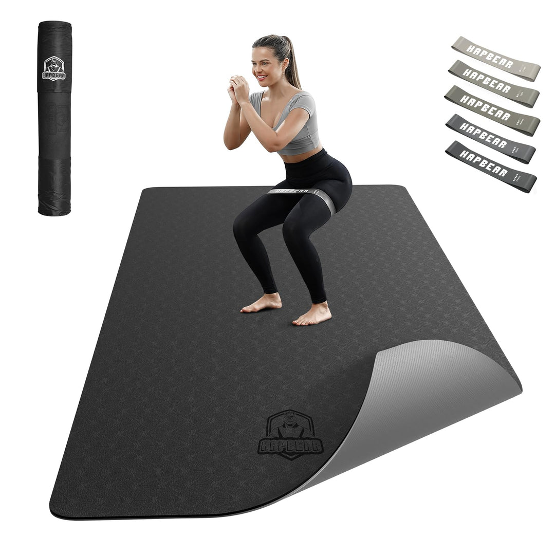 HAPBEAR Yogamatte XXL - 183cmx91cmx6mm Dicke, Extra Gross Rutschfest Breit Yoga Matte, Gymnastikmatt