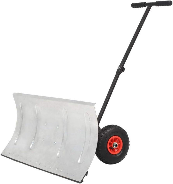 Bulufree Hand-Schneepflug mit Rädern Schneeschaufel Schneeräumen Schneeschieber effizientes Schneepf