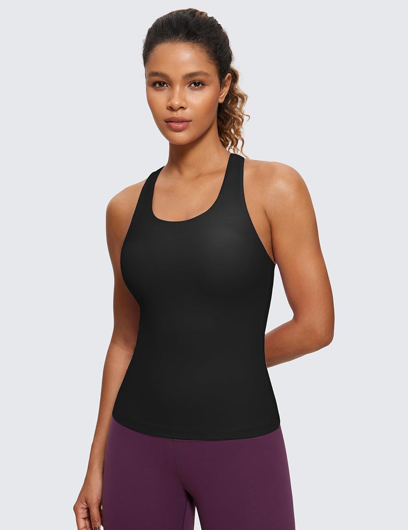 CRZ YOGA Damen Butterluxe Tank Tops Racerback Sport Top Yoga Fitness Oberteil Tanktops mit Integrier