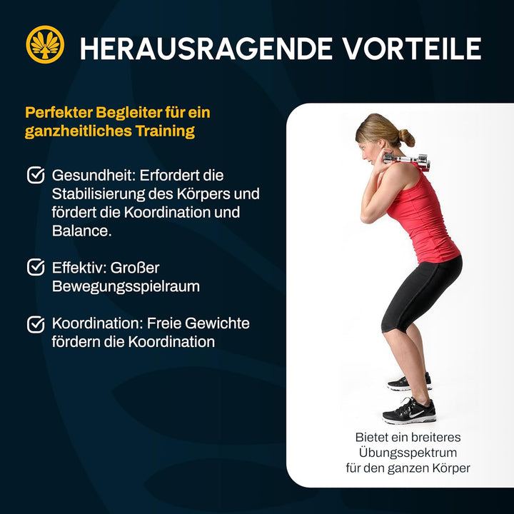 Oliver – Chrom Kurzhanteln Set 2x 10kg – Hantelset für Männer & Frauen – verschiedene Gewichte von 1