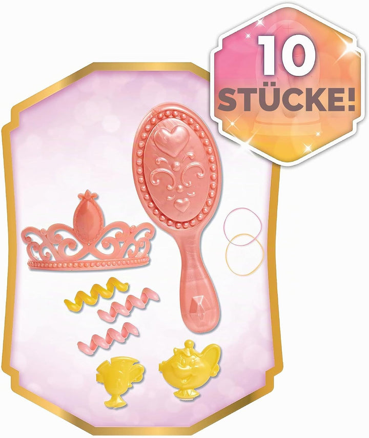Just Play Disney Princess Belle Styling Head, Brown Hair, 10 Piece Pretend Play Set, Beauty and The