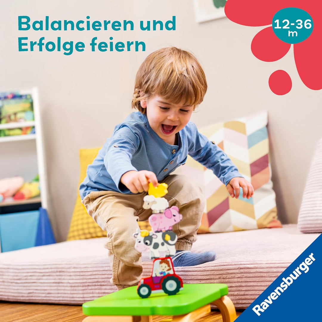 Ravensburger 12034123 Play+ Magnetisches Holz-Zähl-Puzzle: Bauernhof, Zählspiel und Balancierspiel f
