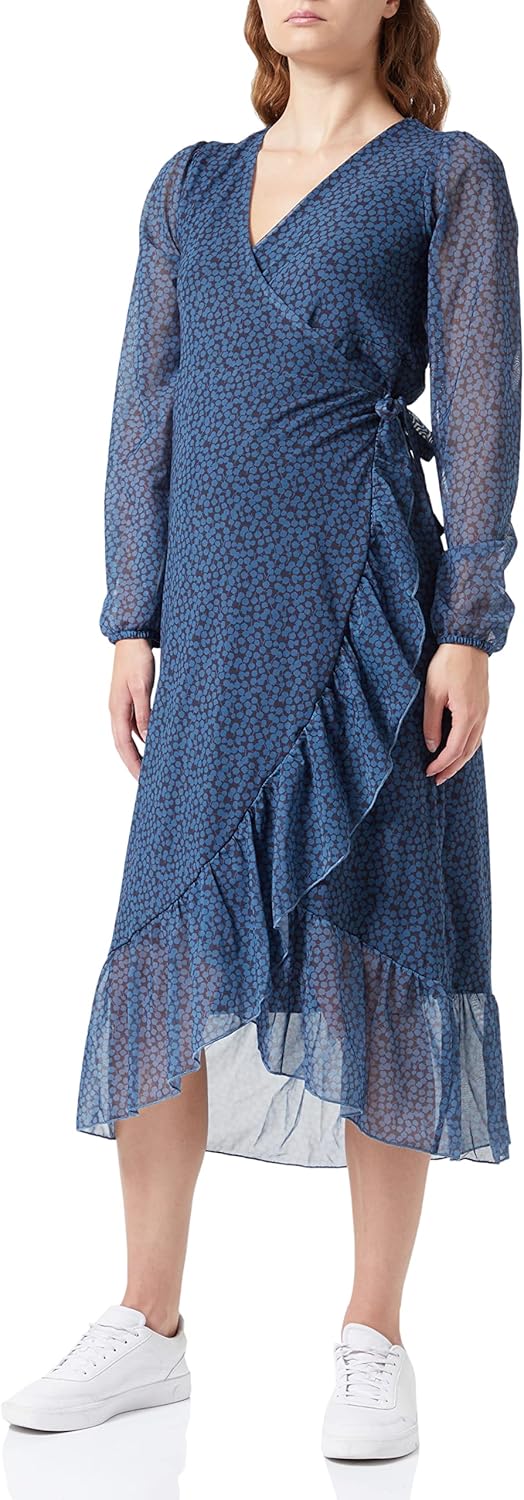 Noppies Maternity Damen Dress Olathe Nursing Longs Sleeve Allover Print Kleid, Coronet Blue-P993, L