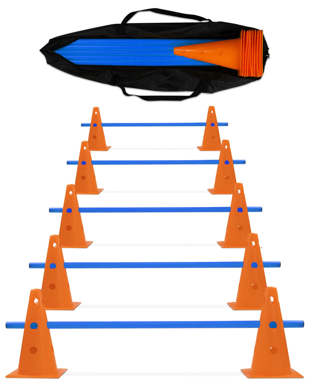 5 x Parcours-Hürde – Kegel-Hindernis für Agility Training – Steckhürden für Hund, Sport, Pferd & Kin