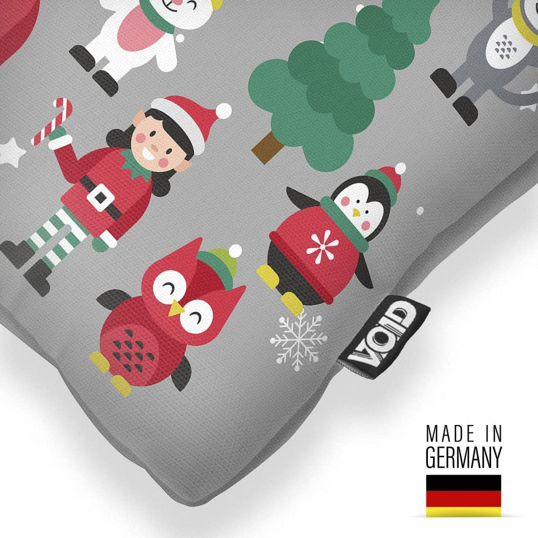 VOID Tiere Spielzeug Deko grau Kissenbezug Kissenhülle Sofakissen Kissen Deko Weihnachten Winter Wei