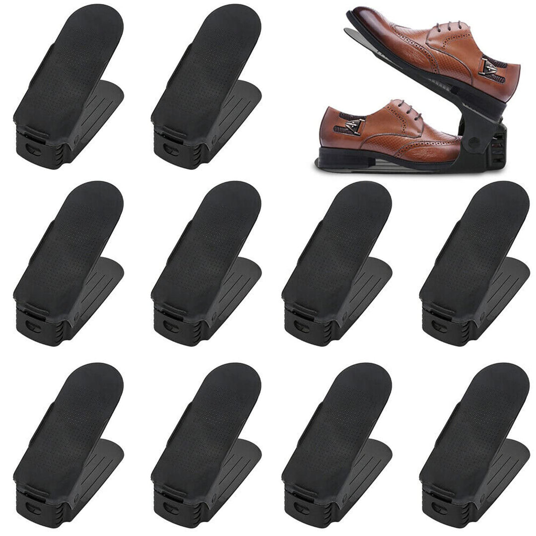 YRHome 30 Stück Verstellbarer Schuhregal Set Schuhstapler Schuhhalter rutschfest Schuhorganizer 3 hö