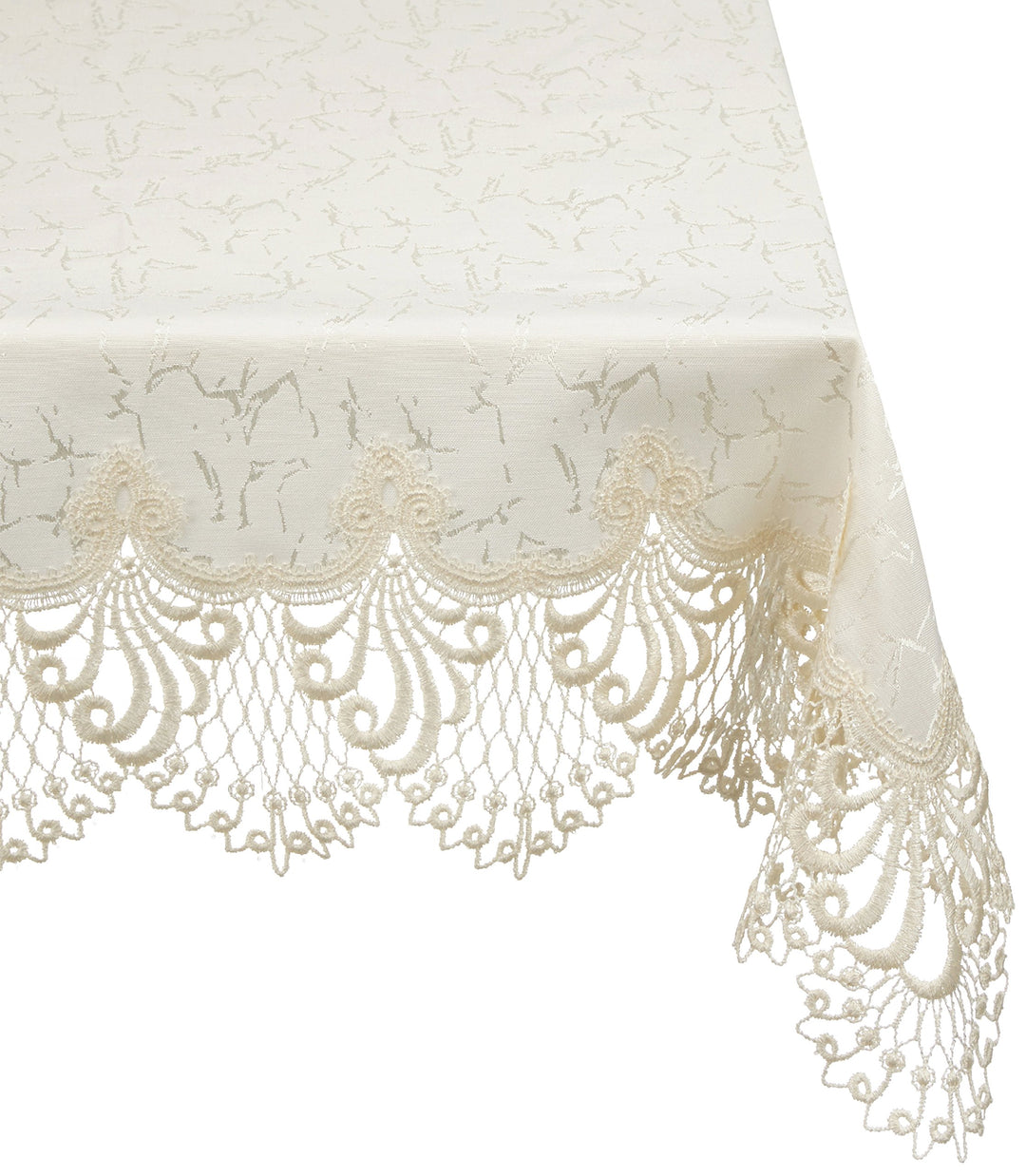 Plauener Spitze by Modespitze 3086E_14_8080 Tischdecke Design Nizza, 14 cm breite Spitze, 80 cm x 80