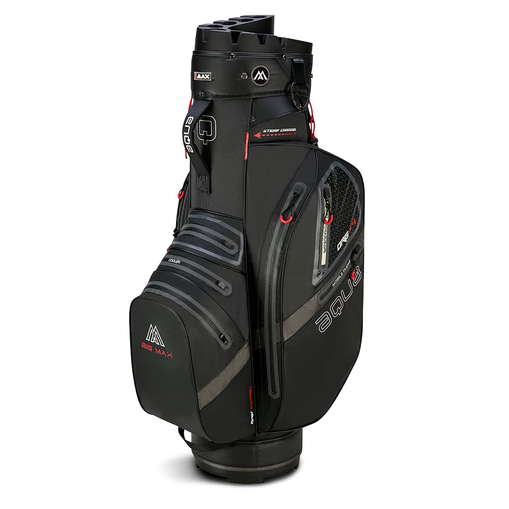 Big Max Aqua Silencio 4 Cartbag - Wasserabweisende Golftasche Schwarz, Schwarz