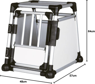 Trixie 39340 Transportbox, Aluminium, S: 48 × 57 × 64 cm, silber/hellgrau 1 Stück (1er