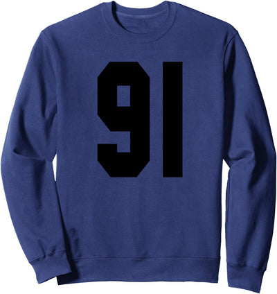 # 91 Team Sports Jersey Front & Back Number Player Fan Sweatshirt