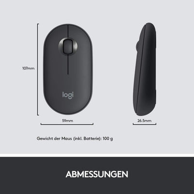 Logitech MK470 Slim Combo Kabelloses Tastatur-Maus-Set, 2.4 GHz Verbindung via Nano-USB-Empfänger, 1