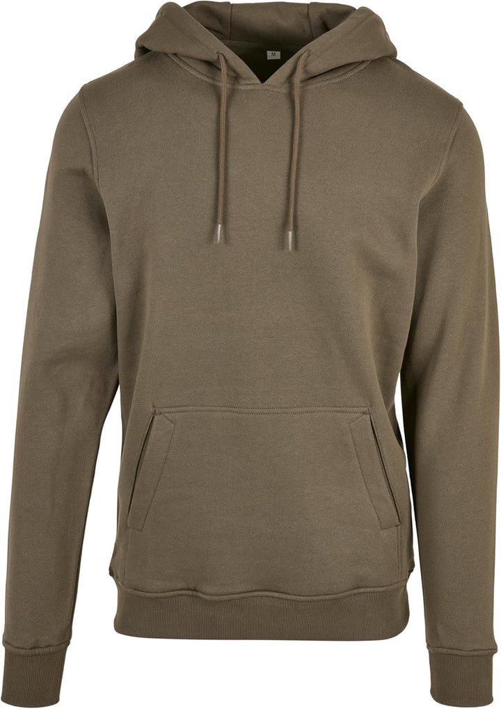 Build Your Brand mens Organic Hoody Hooded Sweatshirt L Olive, L Olive