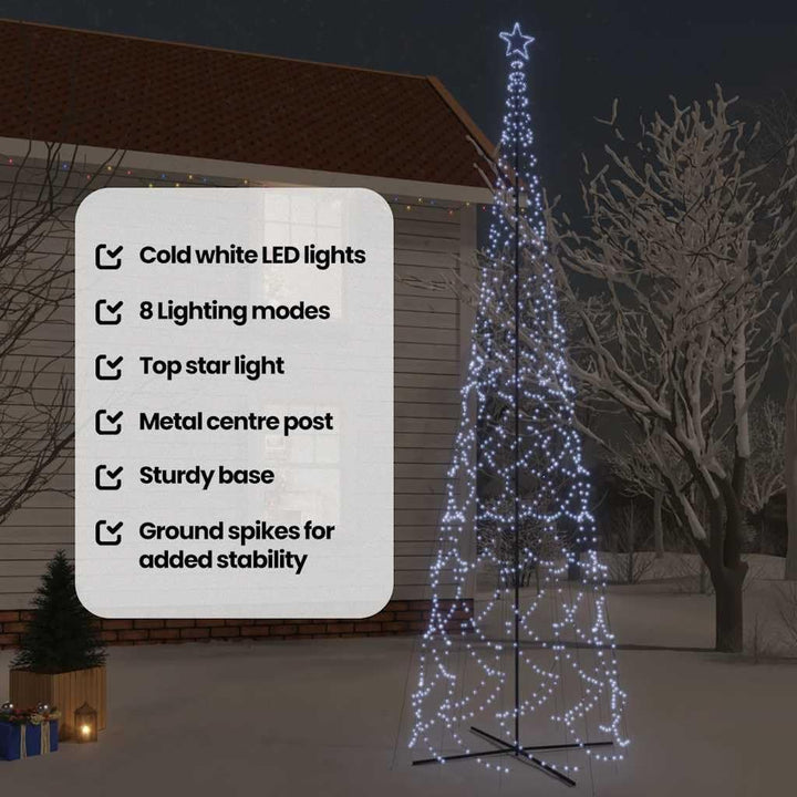 vidaXL LED Weihnachtsbaum Kegelform Tannenbaum Lichterbaum Weihnachtsdeko Stern Beleuchtung Aussen B