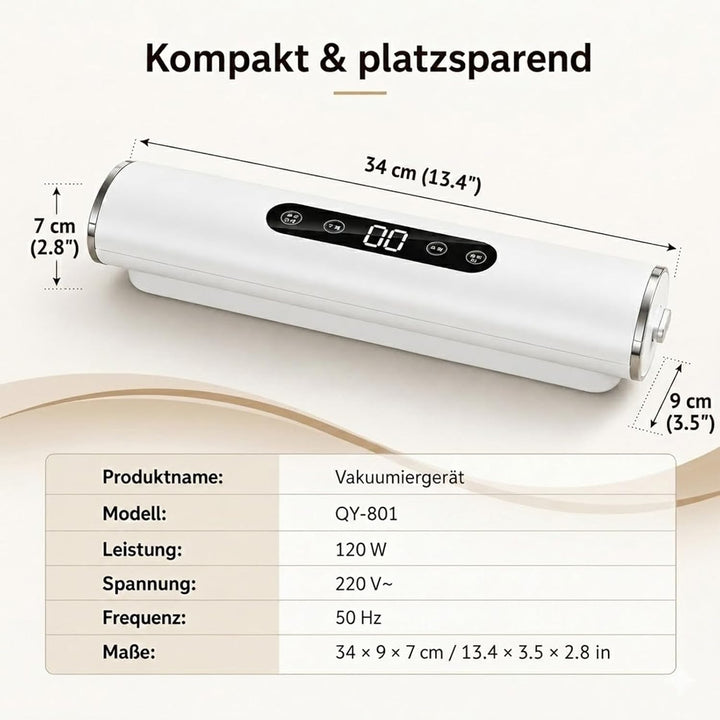 Vakuumiergerät für Lebensmittel mit 20 Beutel, 62KPA Vakuumierer Folienschweissgerät Vollautomatisch