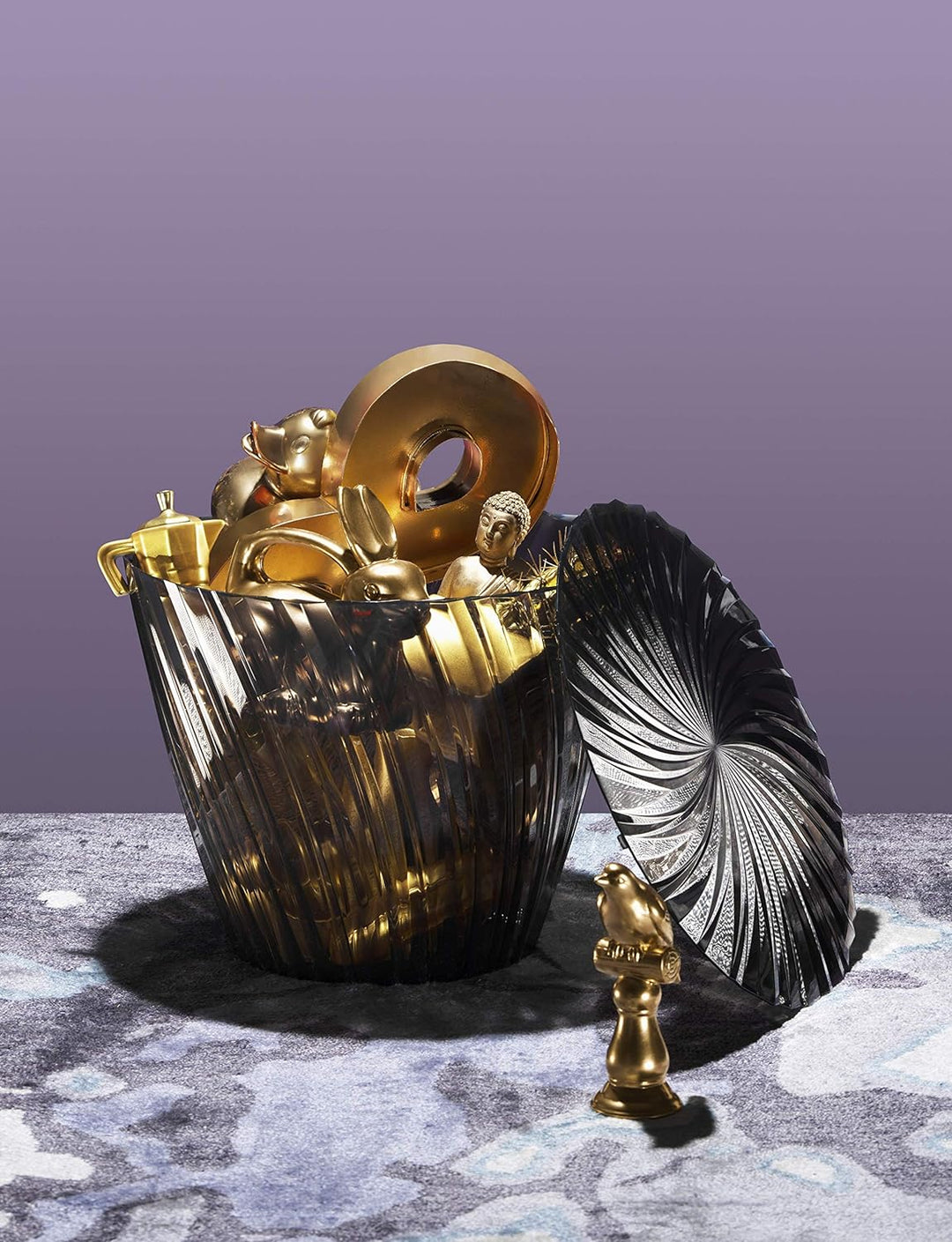 Kartell Sparkle, PMMA, fume', 45 x 35 x 45 cm Tavolino Fumè, Tavolino Fumè