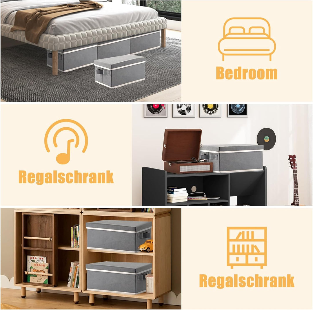 4 Stück CD-Aufbewahrungsbox, 36X16X14CM DVD Aufbewahrungsbox, CD-Hülle DVD Box CD Boxes für Zuhause,