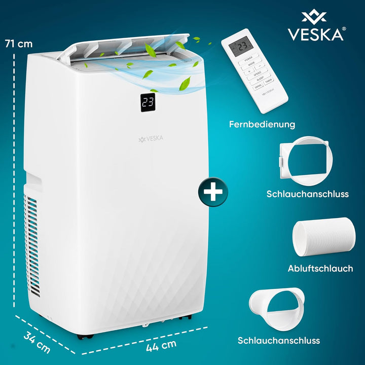 Klimaanlage Mobil 12000 BTU/h (3.500 Watt) - Mobiles Klimagerät 4in1 mit WiFi/App Monoblock Kältemit