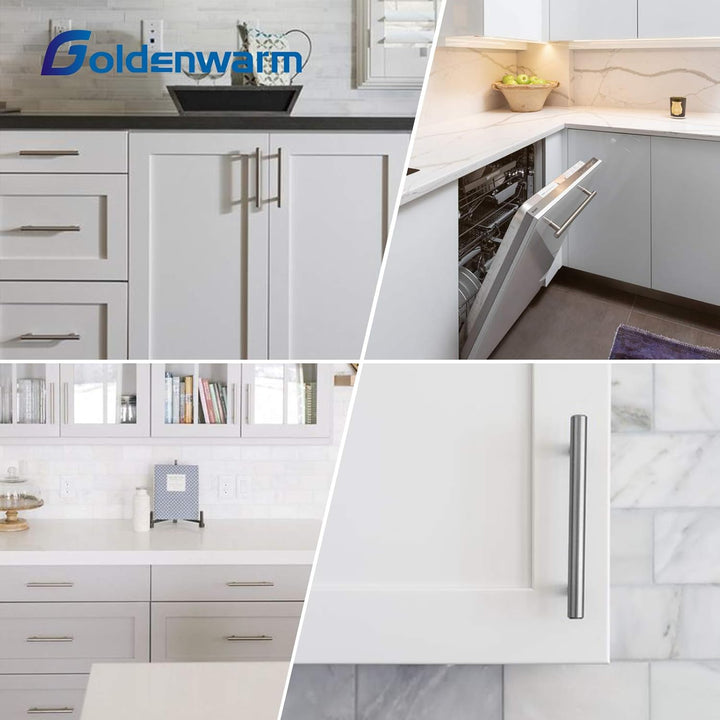 goldenwarm 30 Stück Türgriff Edelstahl Lochabstand 160mm Edelstahl Möbel Griffen Kabinett Griffe Sch