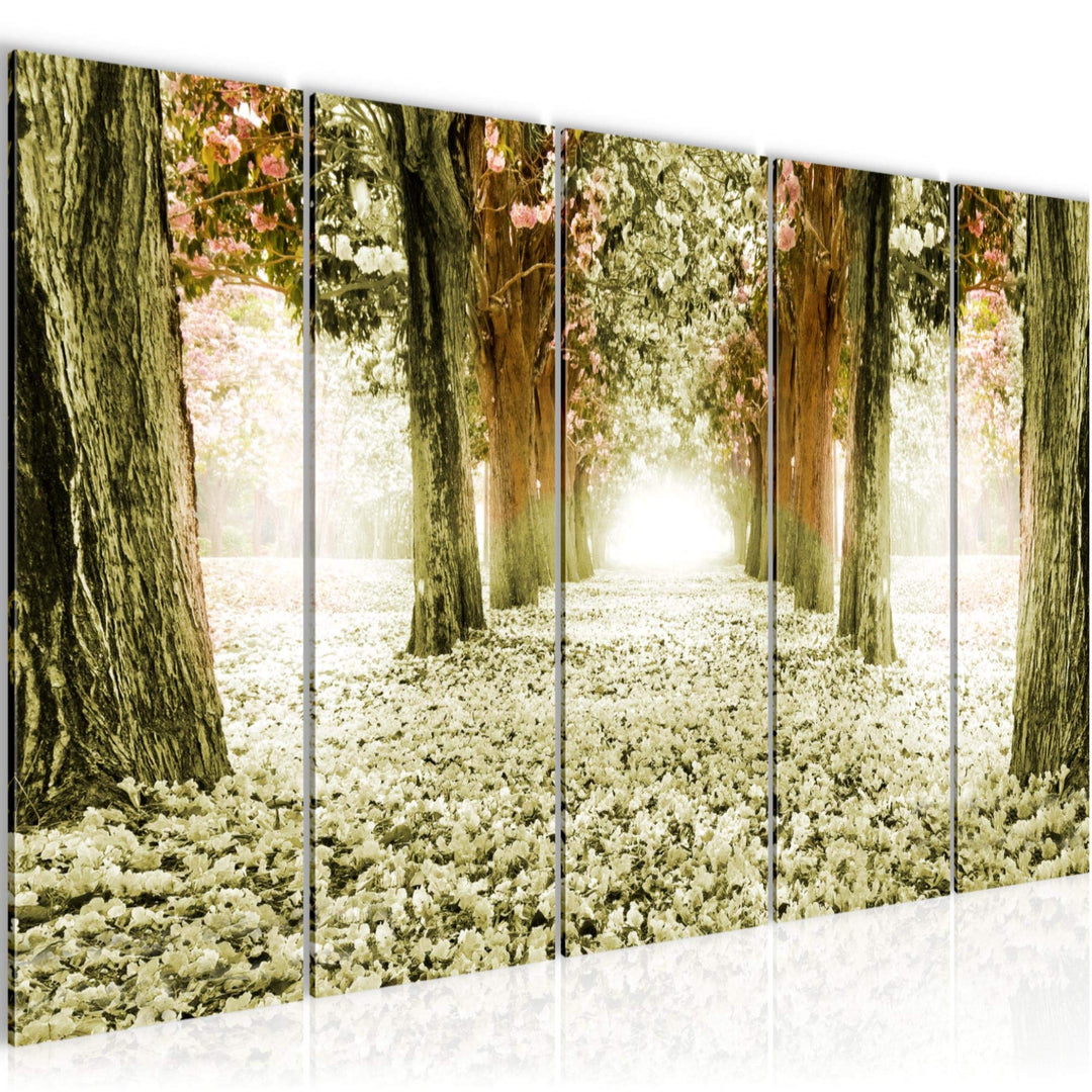 Runa Art Bild Wald Landschaft Wandbilder auf Vlies Leinwand 5 Teilig Wanddekoration Schlafzimmer Woh
