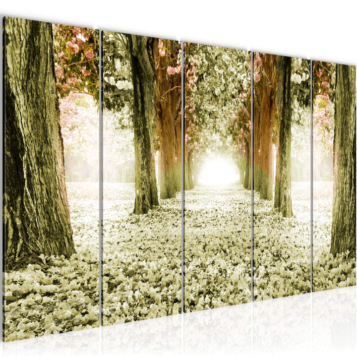 Runa Art Bild Wald Landschaft Wandbilder auf Vlies Leinwand 5 Teilig Wanddekoration Schlafzimmer Woh