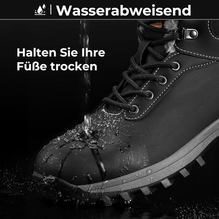 Mishansha Winterschuhe Damen Gefüttert Winterstiefel Herren Warm WinterBoots Gr.36-48 36 EU Schwarz