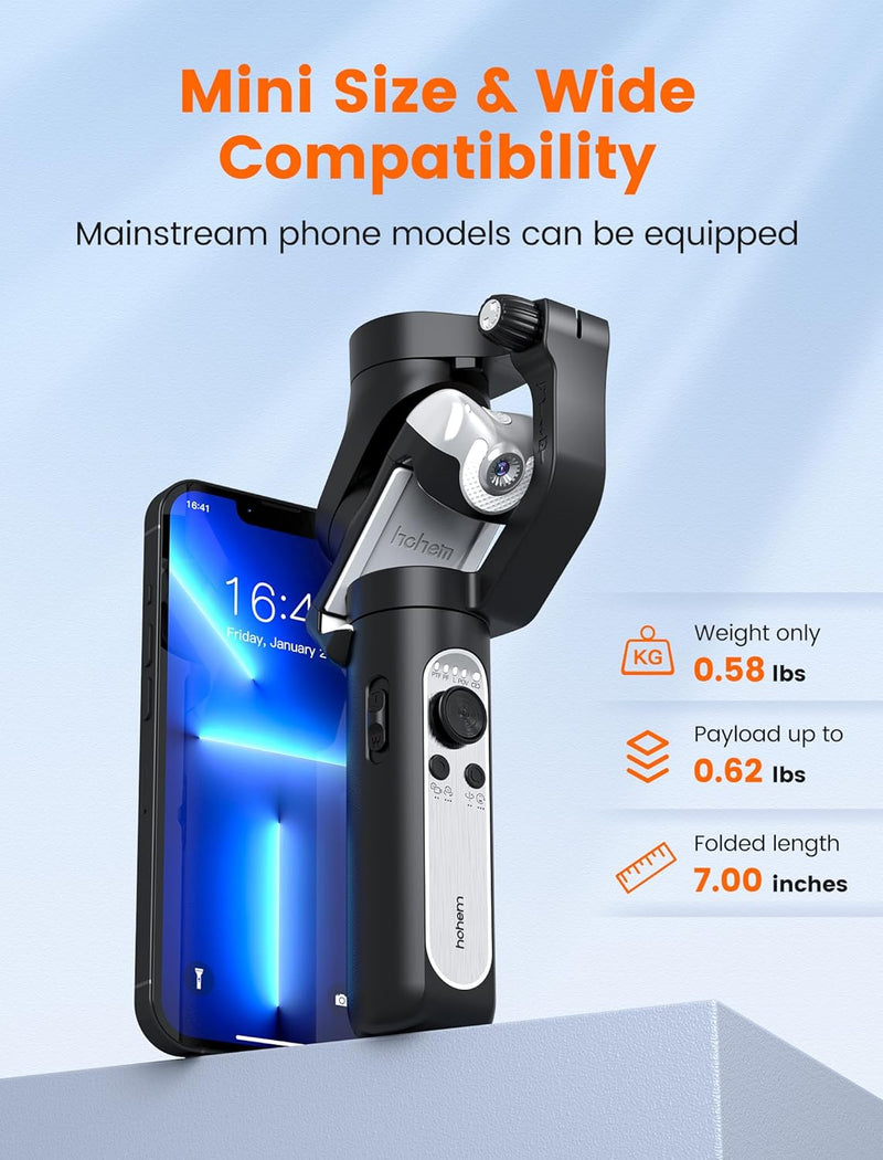 hohem iSteady V2S Smartphone Gimbal, 3-Achsen Handy Gimba mit AI Tracking, Tragbar und Faltbar, Andr